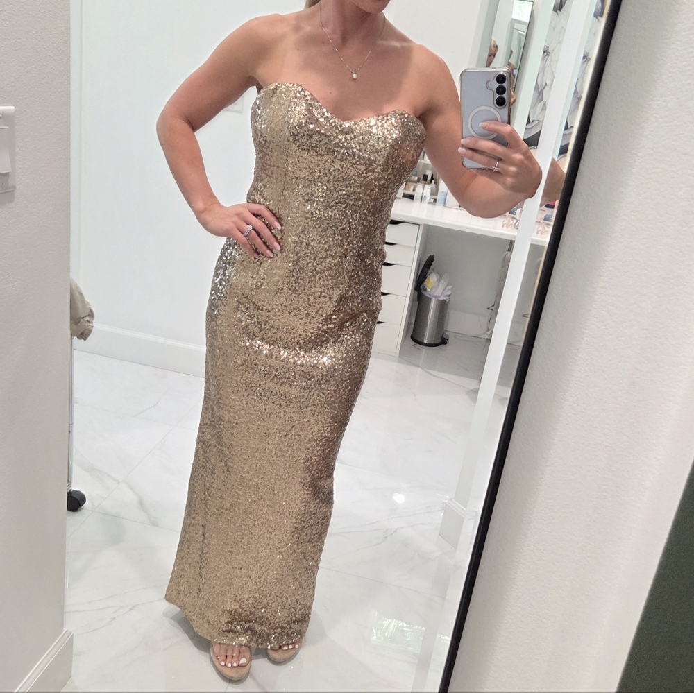 Alfredo Angelo Gold sequin formal dress